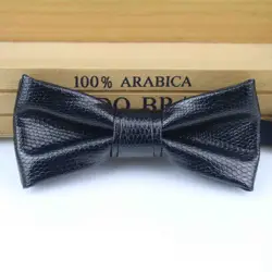 Fashion Valued Pu Leather Men Patchwork Bow Tie Female Necktie Red Gold Silver Adult Cravate Homme Wedding Party Ties For Men