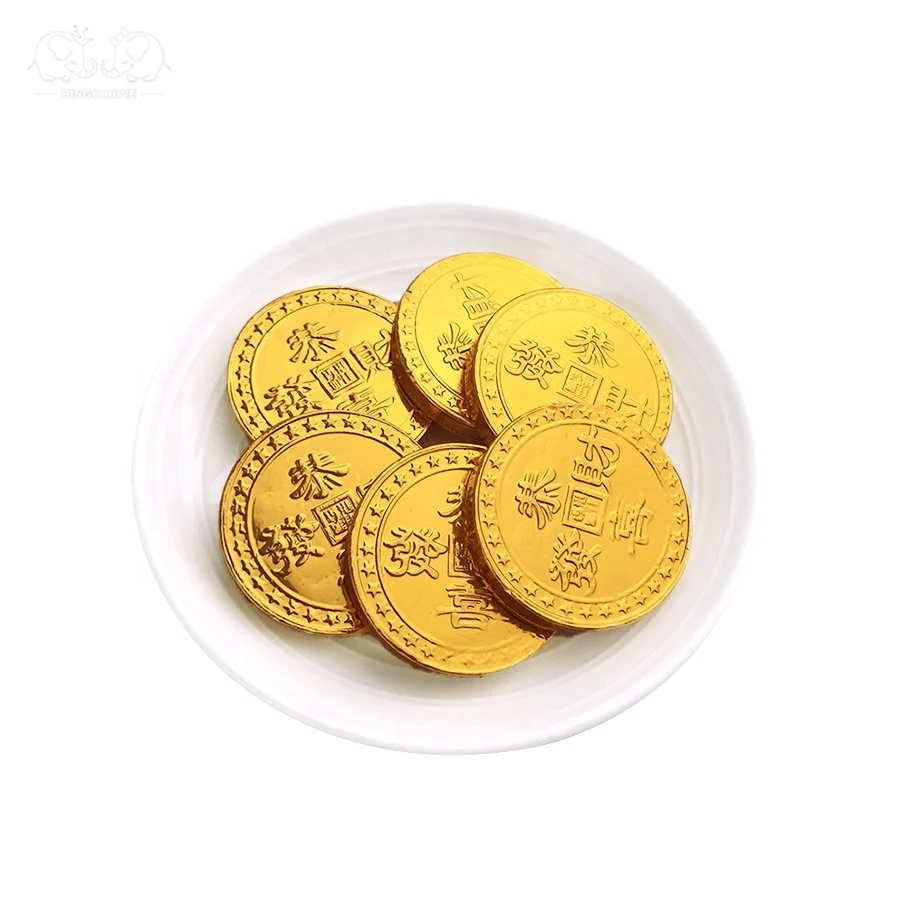 Factory Coklat Custom Milk Choco Cioccolato Candy Confectionery Halal Chocolate And Sweets Golden Coin Chocolat
