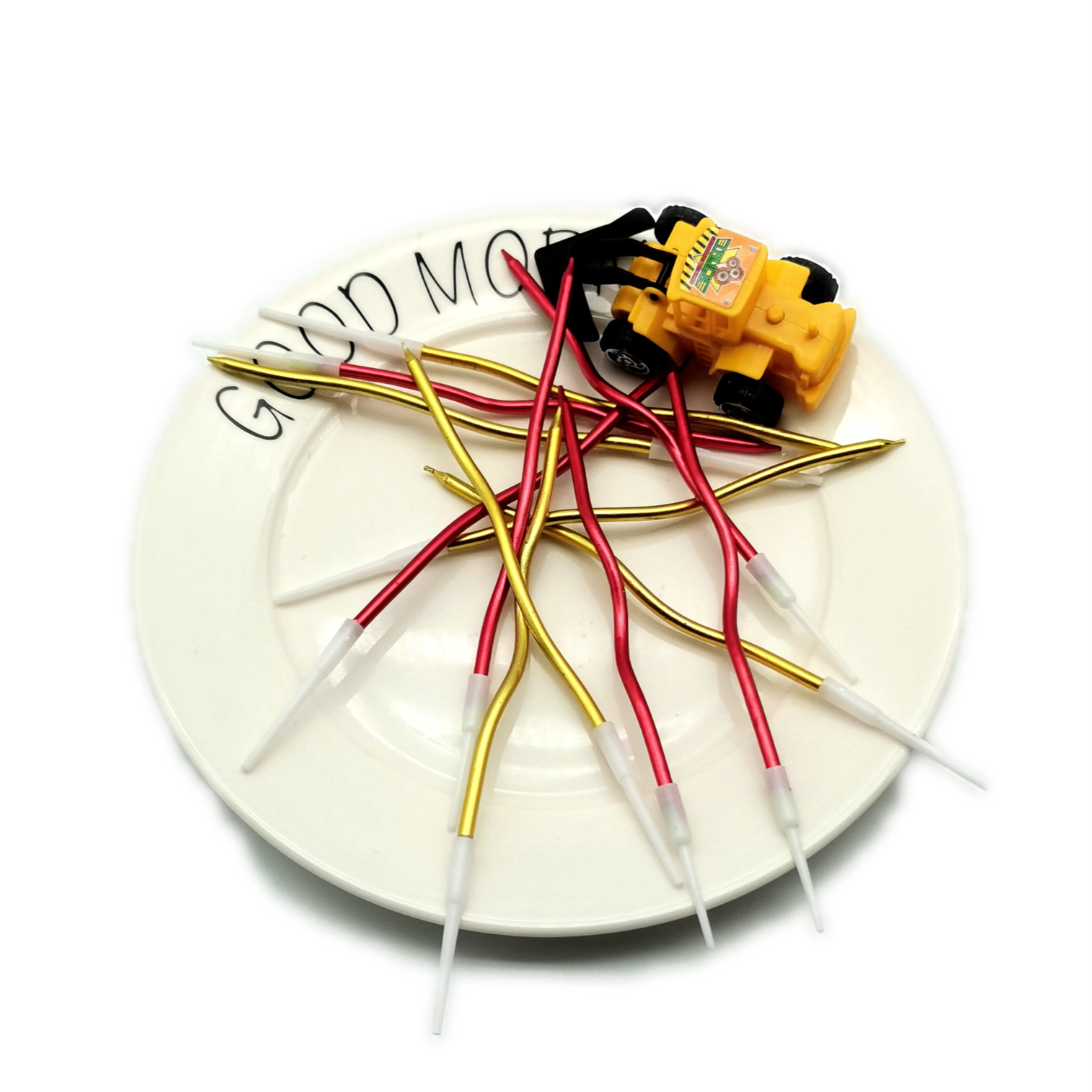 New Products Lilin Ulang Tahun Price reduction spiral gold color 6 long pillar birthday candles