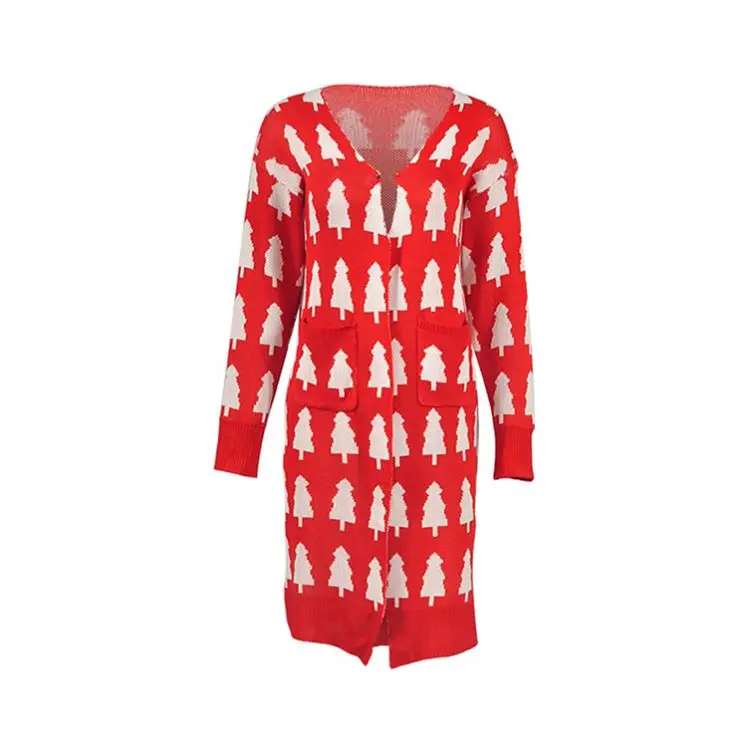 Wholesale Fashion Custom Midi Loose Leopard Print Women Cadigan Outwear Open Knitted Sweater Long Cardigans