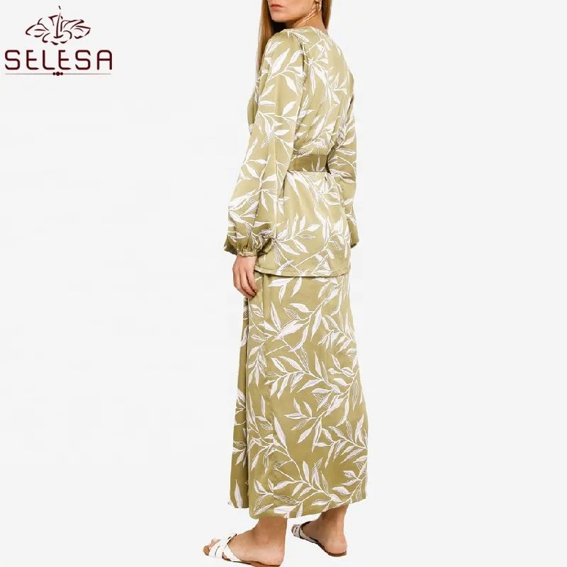 Latest Fashion Online Model Malaysia Floral Design Plus Size Women Jilbab Baju Kurung Islamic Clothing