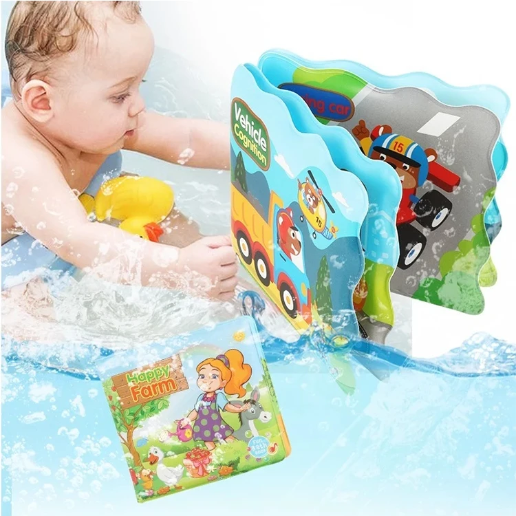 Custom baby PVC waterproof bath book for Baby Education sea animal