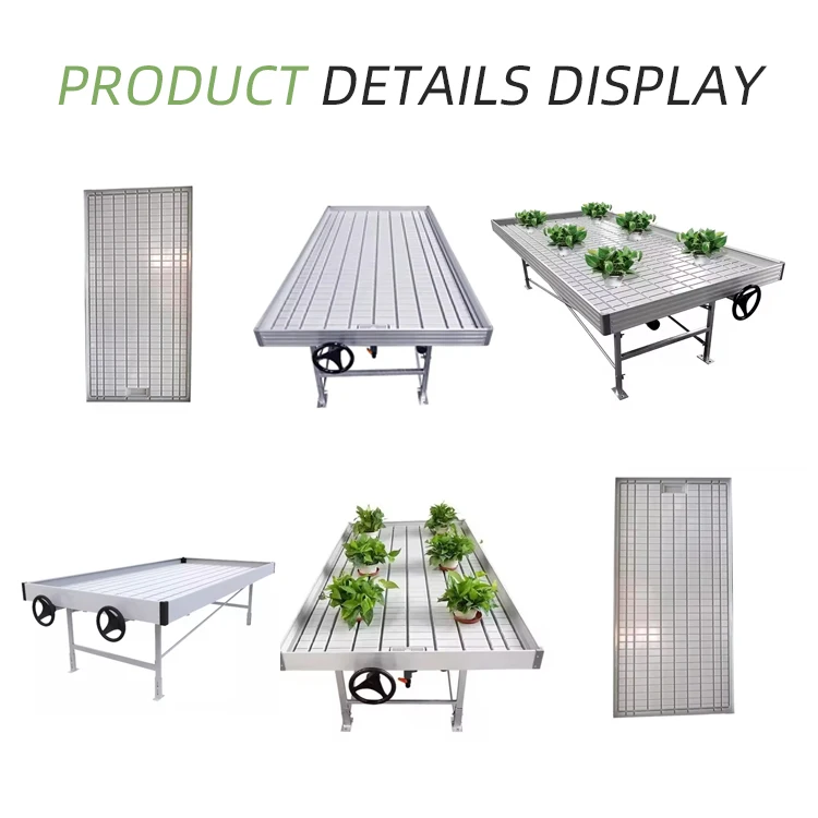 Hydroponic Greenhouse Systems Ebb And Drain Table Trays 4X8 Flow Benches Grow Table Seedbed Rolling Benches
