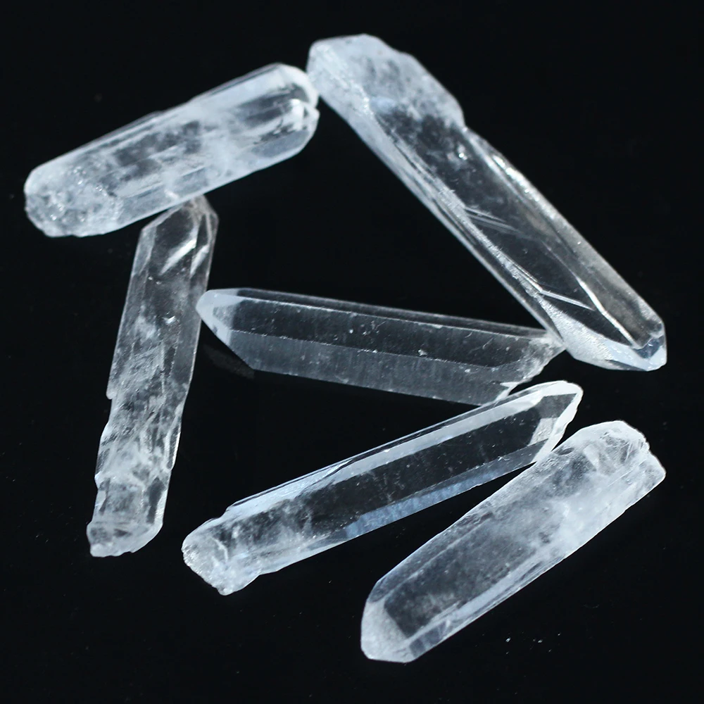 High Quality Natural Point Crystal Small Double Point Clear Quartz Rough Sticks Raw Crystal Points For Home Decor