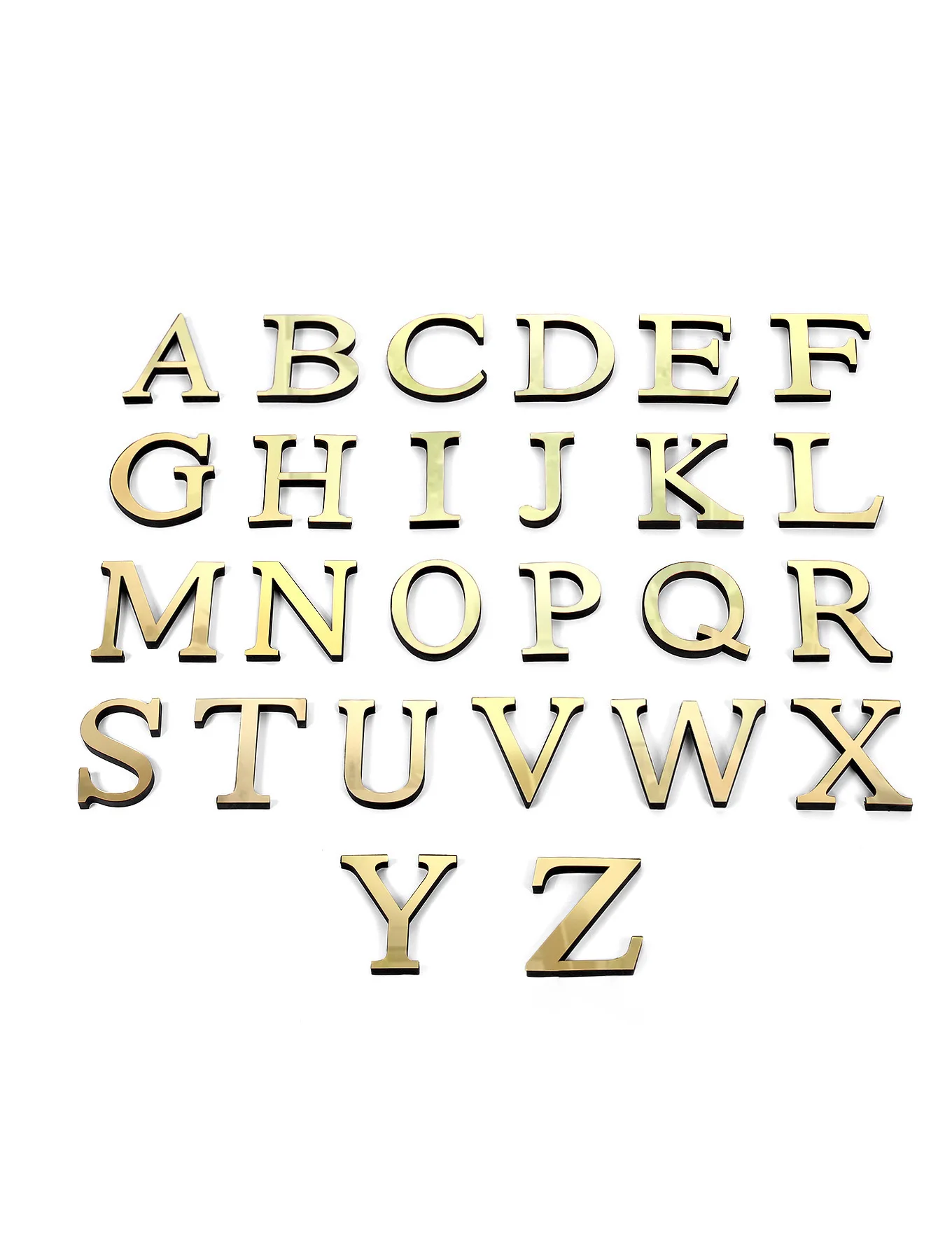 Golden Acrylic Wall Decoration Mirror English Letter Sticker for Living Room Bedroom Home Decor