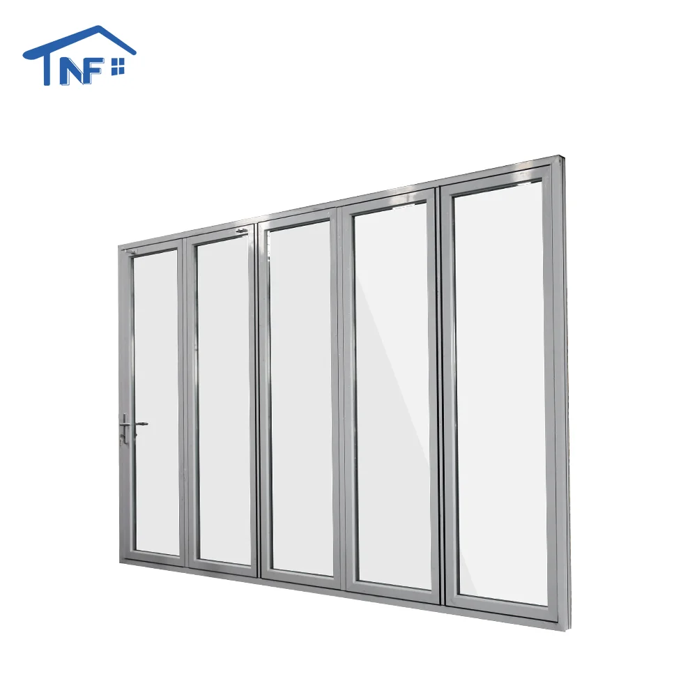 Australia AS2047 standard thermal break silver color double glass folding sliding patio door