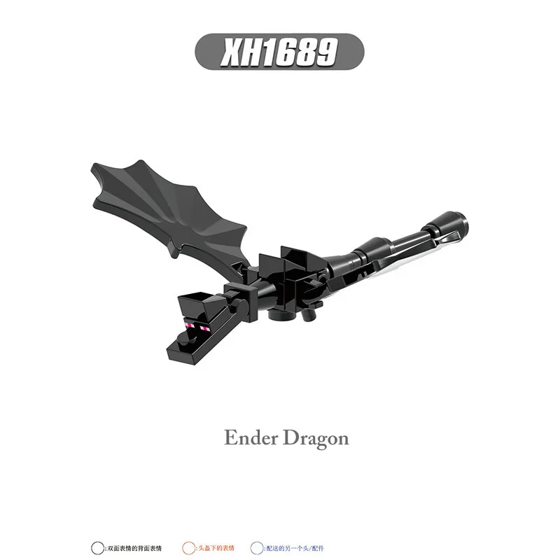 Hot Sales 8Pcs Set X0311 My World Hoglin Pufferfish Moobloom Skeleton Horse DIY Building Blocks Mini Figures Kids Block Toys