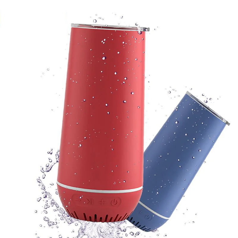 Индивидуальный Логотип, персонализированная Подарочная чашка с динамиком, бутылочка для воды с синими зубьями, портативная беспроводная музыкальная чашка с динамиком