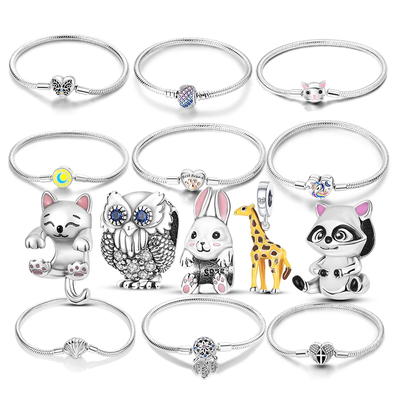 Classic Series Bracelet 925 Sterling Silver Heart Bucket Buckle Diy Bracelet Designing Original Charm Beaded Diy Jewelry