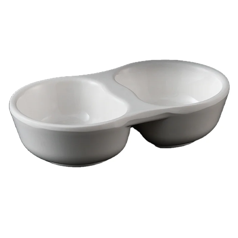 Лидер продаж, высококачественный белый стол, используется 100% Меламиновый Пластик, 2 разделения, блюдо для соевого соуса, подающая тарелка для орехов и еды