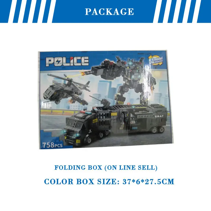 Hot Sell SWAT Police Deformation Robot Aircraft Multi 51-in-1 Assembly Toy Building Blocks