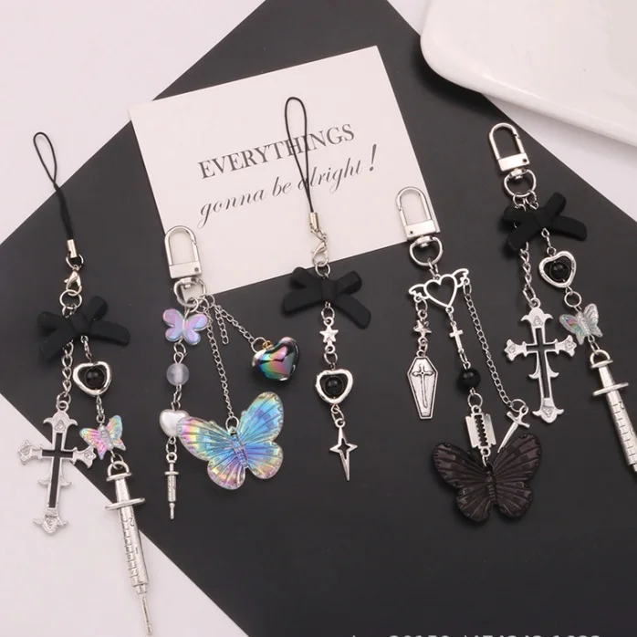 Новый стильный металлический брелок-подвеска с крестиком и бантом персонализированный креативный для декора хранения наушников
