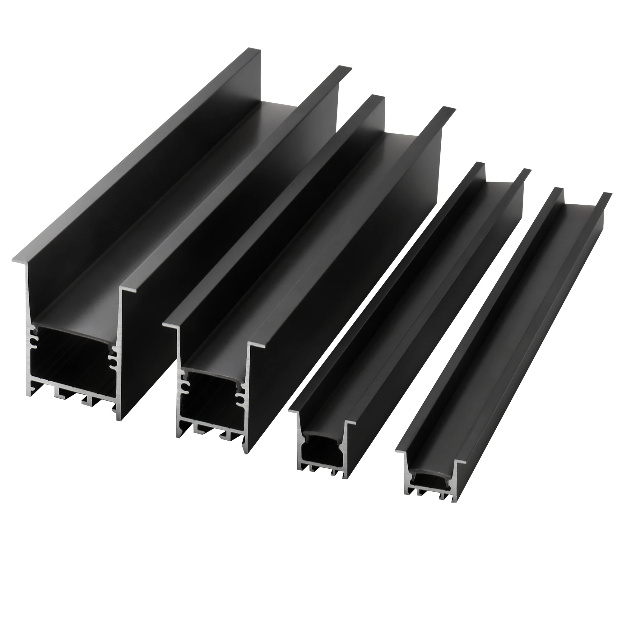 Low glare low UGR LED channel  extrusion  profile with regressed cover for led strip tape