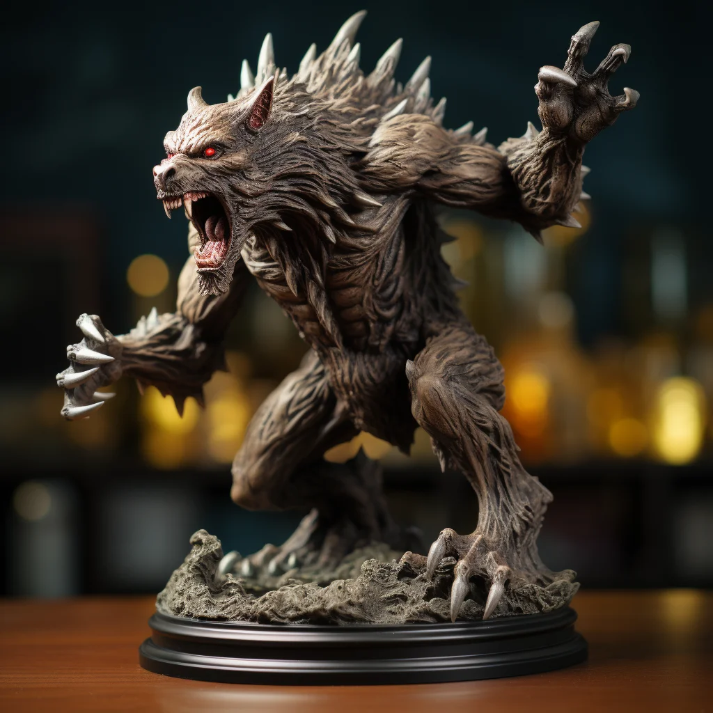 Custom Resin Crafts Wolf Figure for Halloween Statue Handmade Decorations Figurines Holiday Decors