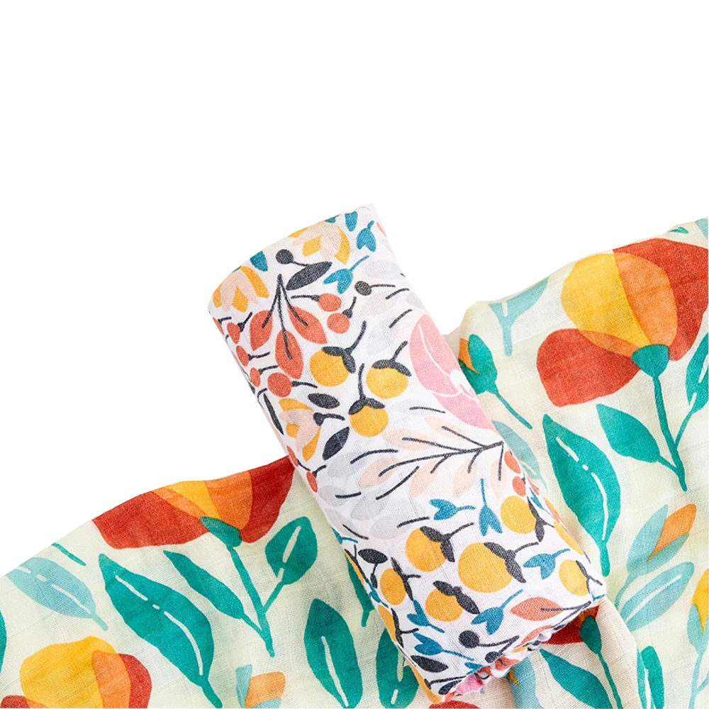 Newborn Printed Organic Cotton Bamboo Bath Towel Breathable Muslin Swaddle Blanket for pajamas and blankets bulk cheaper Sale