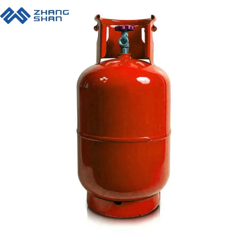 Zhangshan steel with valved 12.5kg gas cylinders LPG gas tanks are used for camping cooking