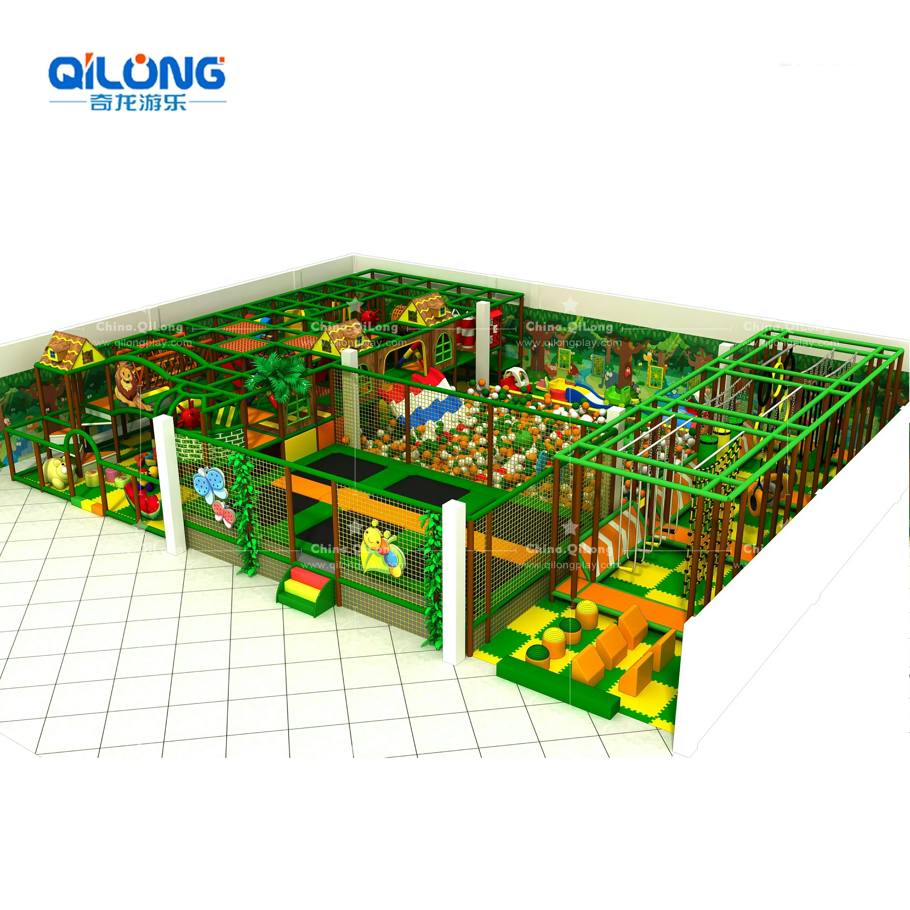 QILONG Children Amusement Park Kids Soft Play Indoor Playground Equipment
