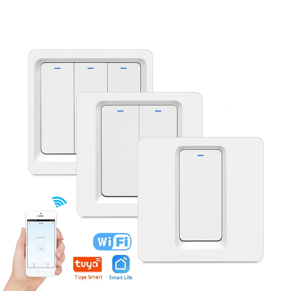 M.DAY EU/UK Standard 2 Gang Smart Home Switch Alexa Google Assistant Interruptor Button Zigbee Smart Wall Light Switch