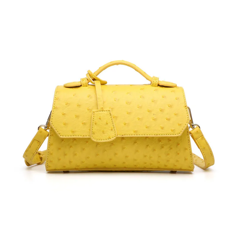 Latest Ostrich Grain Pu Leather Cover Handbags Fashion Pure Color Women Bags Shoulder Bag Fashionable  Ladies Hand Bags RY73180