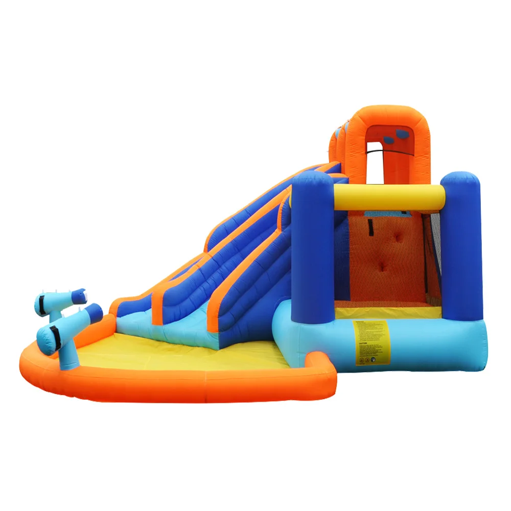 Hot selling popular multiple function inflatable playground inflatable bouncer with double water slide water guns toys