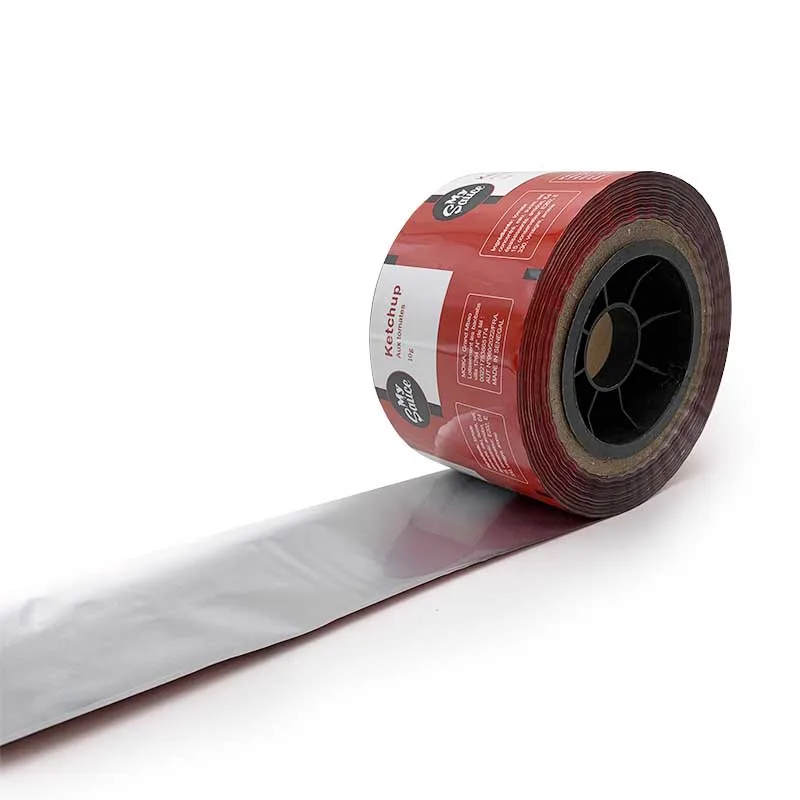 Ketchup tomates auto packaging film roll printed custom food grade sachets tomato souce plastic pet lamination package bag