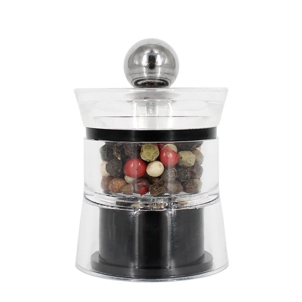 
mini portable salt and pepper mill acrylic grinder 