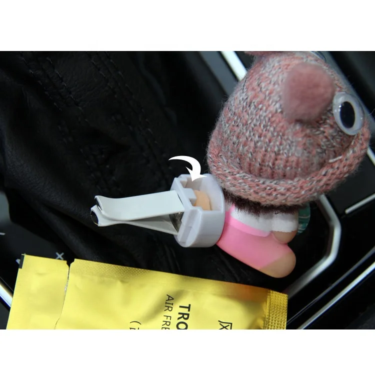 Car Decoration Doll Ornament Cute Couple Doll Car Air Vent Ornament Mini Cartoon Cake Milk Girls Car Scent