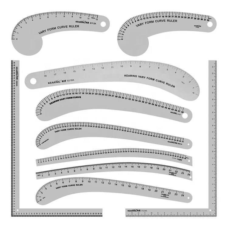 Aluminum Curve Ruler & Sew Design Metal Ruler & HIP LINE CURVE RULER