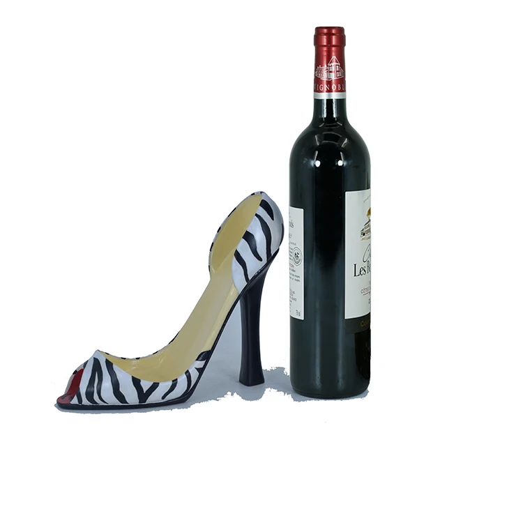 High Heel Shoes Bottle New Rack Stand Alone Custom Shape Novelty Cellar Racks Wine Holder For Kitchen