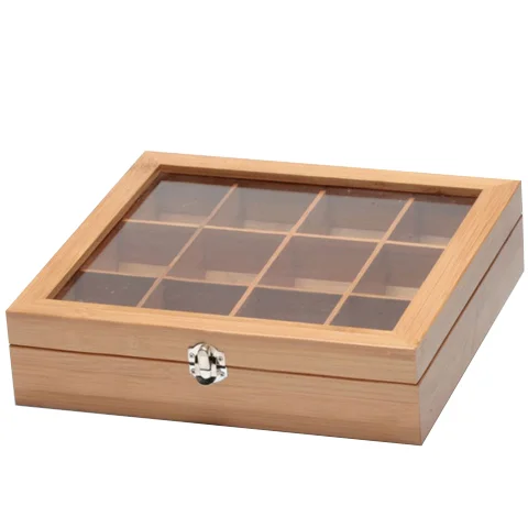 
Kitchen Storage Bamboo Food Storage Gift Small Tea Box Cilinder Sachet Tea Bag Packaging Box 
