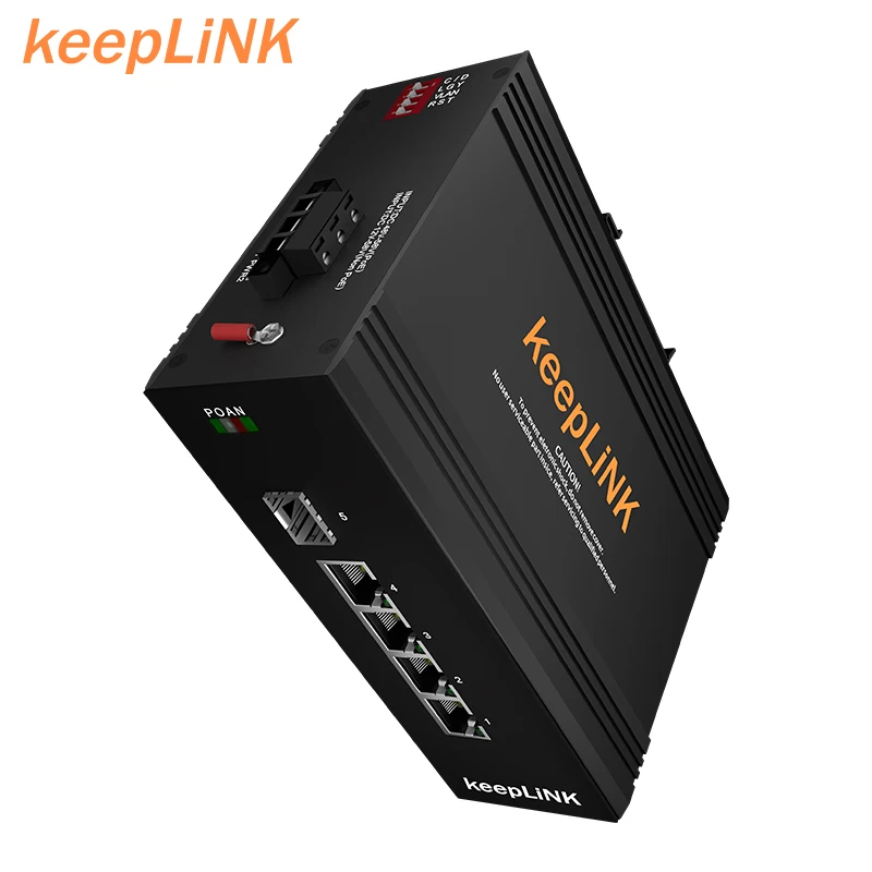 Industrial 4 port 1000mbps cctv to ethernet fiber media converter PoE