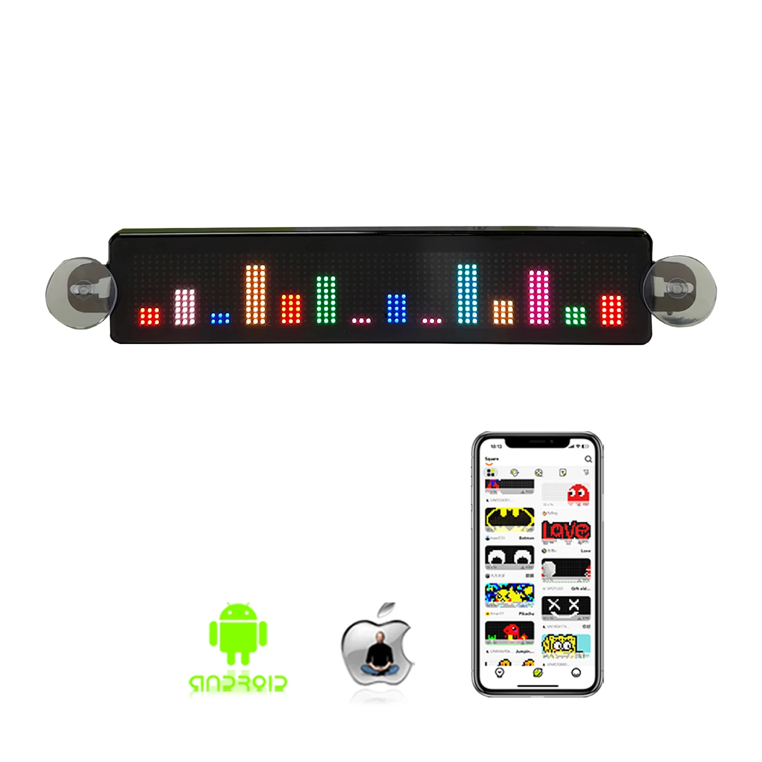 5V USB LED Matrix Panel Portable Shop Window Advertising Sign Scrolling Message Board Programmable Mini LED Car Display Screen