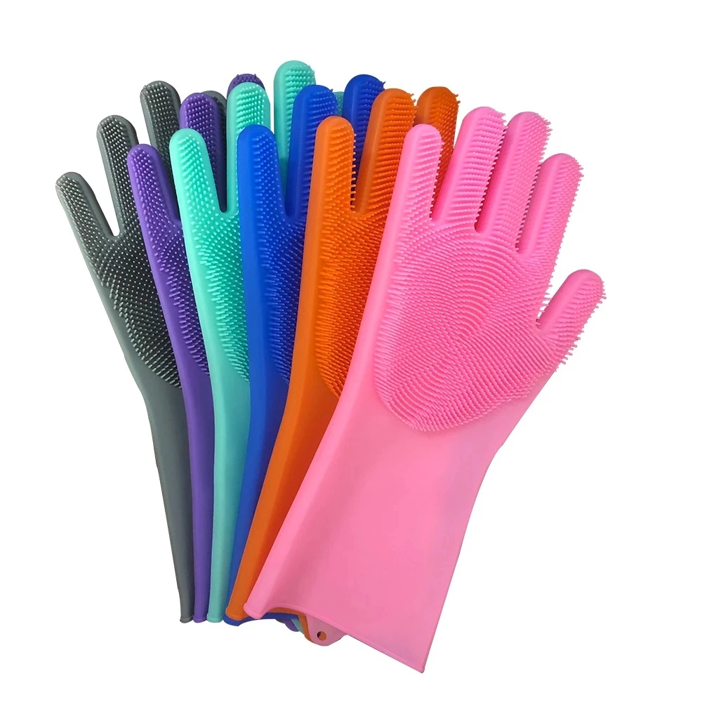 Dishwashing Cleaning Gloves Magic Silicone Rubber Dish Washing Glove for Household