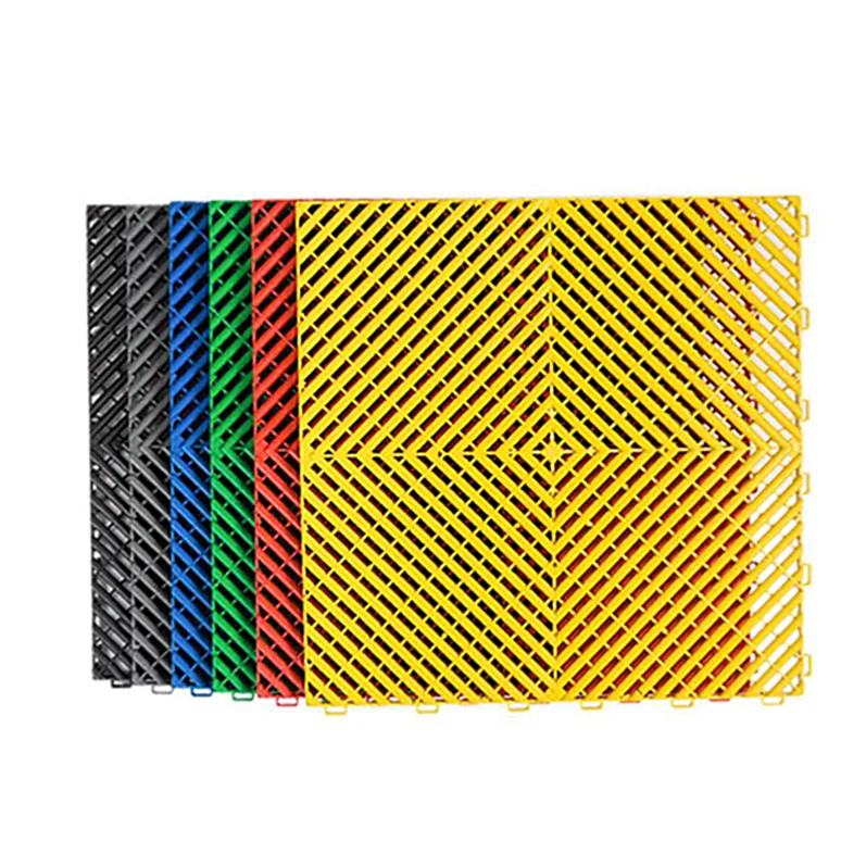 Easy Clean Floor Tiles Pvc Modular Interlocking Cushion Anti-slip Drainage Interlocking Garage Floor Tiles For Warehouse