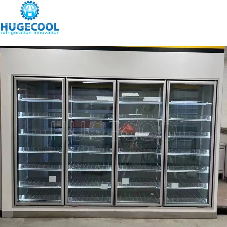 Display walk in freezer with 3 panel argon gas glass door