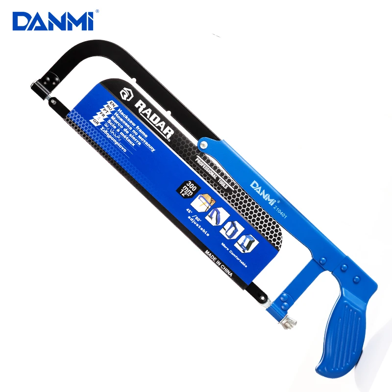 DANMI High Carbon Steel 12 inch Metal Frame Hacksaw Adjustable Hacksaw Frame Manual Saw for Wood Metal Plastic