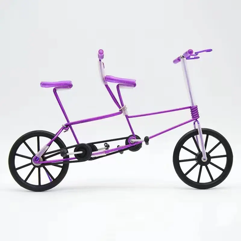 
Colorful aluminum manual handwork for two people with two seats bicycle model personalized decorations 