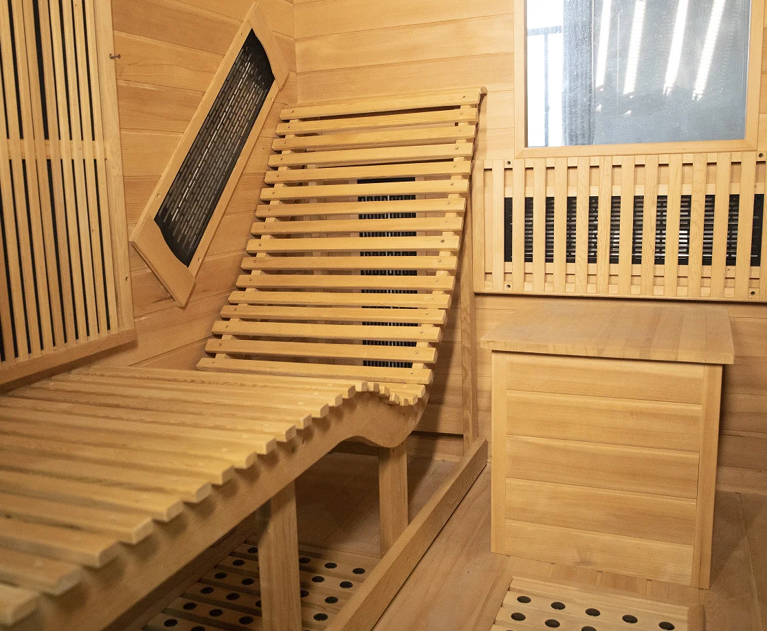 2 Person Luxury Recliner Indoor Far Infrared Wood Sauna Room