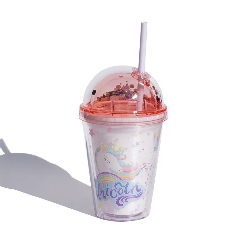 13 oz Tumbler Cups with Lid and Straw - Insulated Reusable Plastic Cup with Round Seal 12 oz