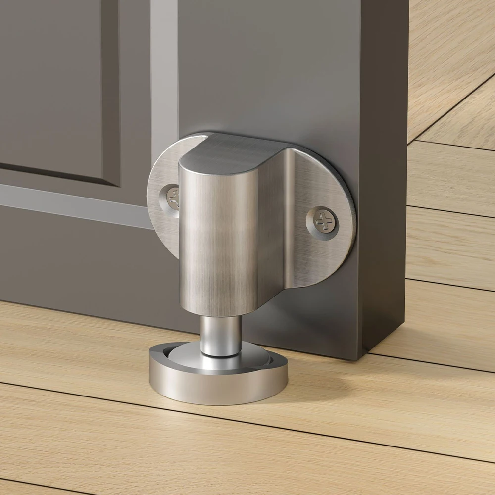 Popular Concealed Magnetic Door Stopper Door Mounted Zinc Alloy Black Gray Magnetic Door Stopper