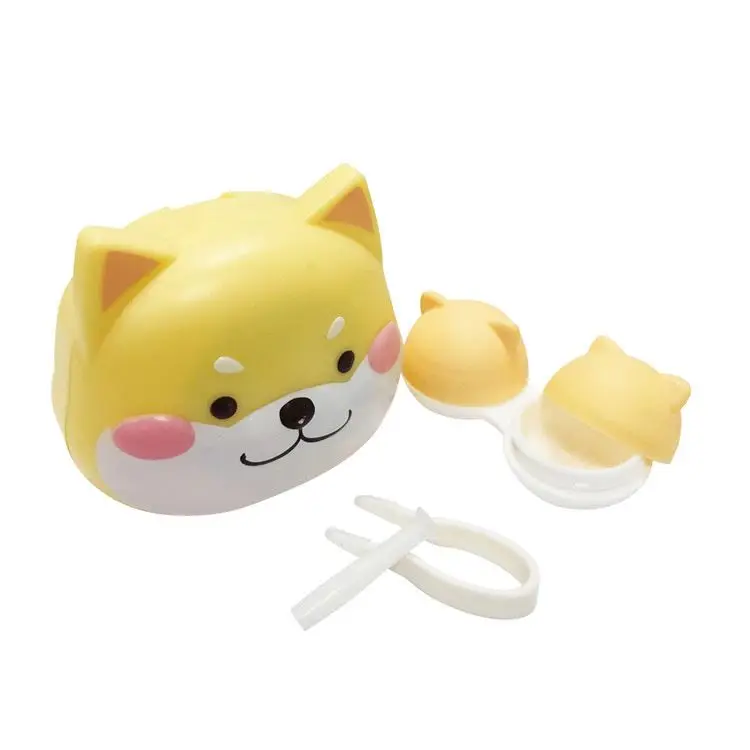 
Hot Wholesales Travel Small Cute Animal DOG Colored Eye Contact Lens Case Container Lovely Pocket Fashion SET Unisex creative 