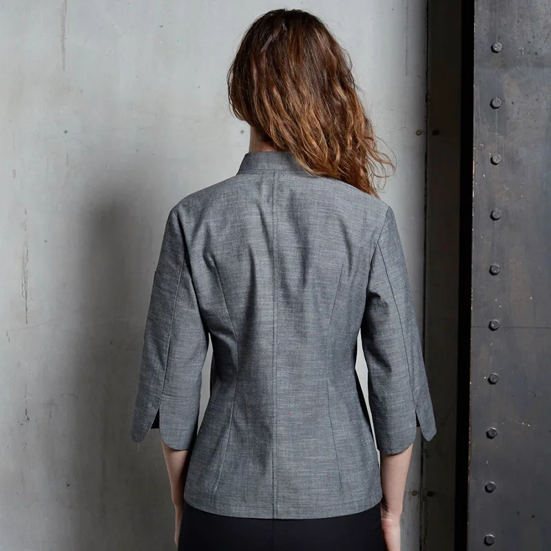 CHECKEDOUT ICE cool hot sale classic chef coats fast food uniforms women chef jacket for hotel and restaurant