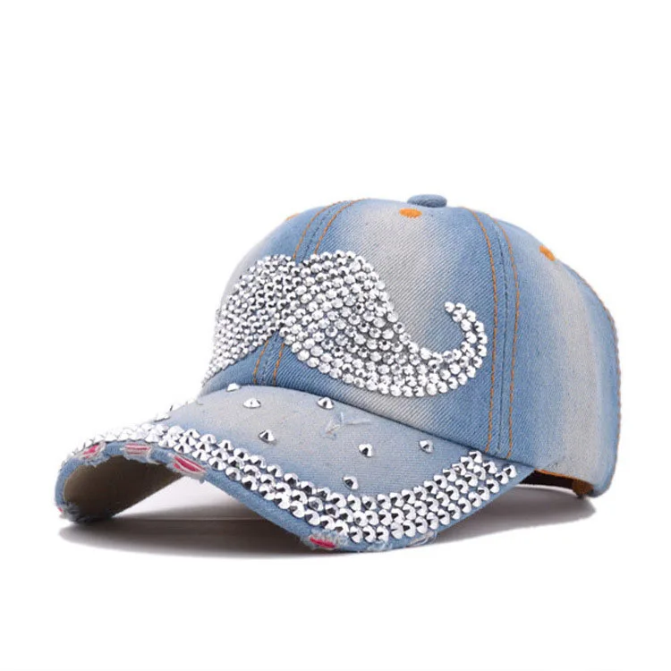 Crystal Baseball Cap for Women  latest design jean Rhinestone Caps