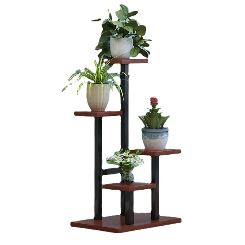 living room wooden flower pot display rack wedding decoration flower stand balcony metal flower stand