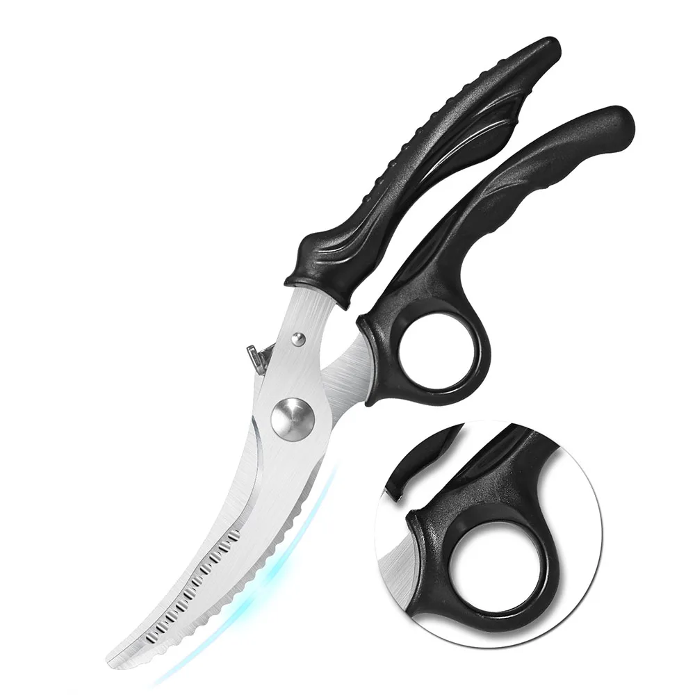 Stainless Steel Kitchen Shears Seafood Scissors Fish Cleaning King Crab Heavy Duty Bone kitchen Scissors