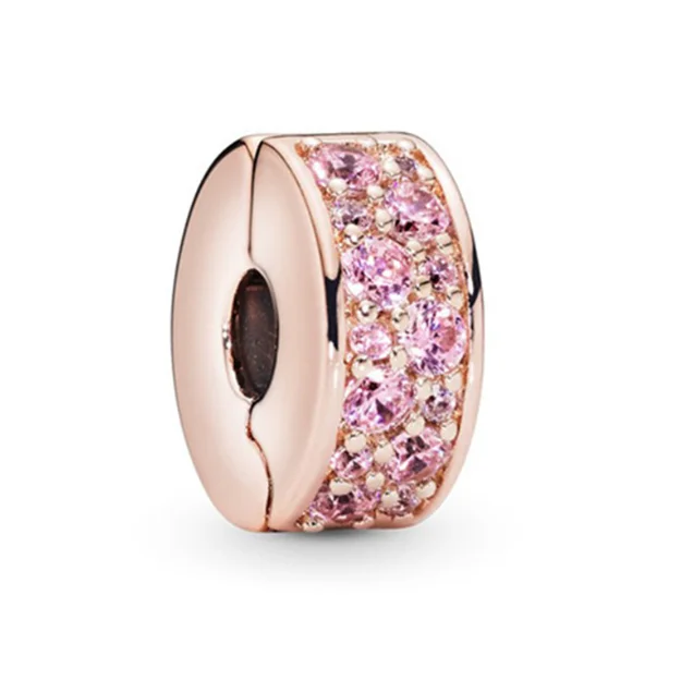 Wholesale stopper charm clip suppliers crystal clip lock clasps beads for charm bracelet