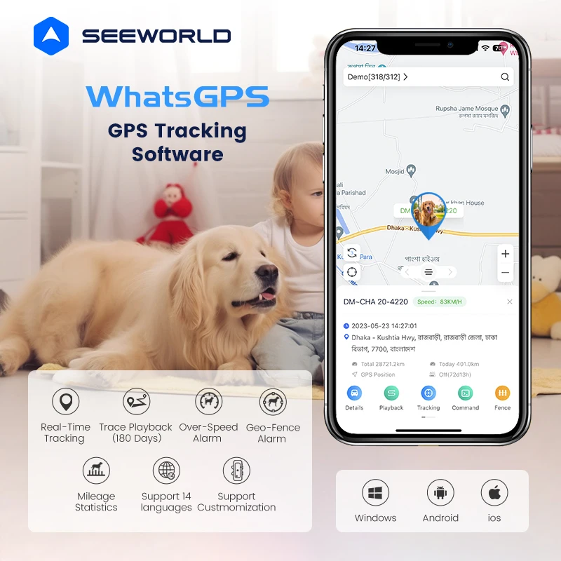 Real-time Location Anti Alarm Dog Cat Collar GPS Tracker Device GPS Tracker Waterproof For Pet