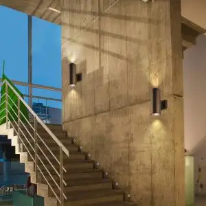 Cylinder Up Down Wall Light Modern Outdoor Wall Sconce Matte Black Aluminum Waterproof Porch Light Exterior Fixtures Wall Mount