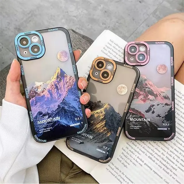Snow Mountain Painting mobile phone housings Phone Case For For iPhone 13 12 11 Pro Max X XR XS Max Soft Back Cover