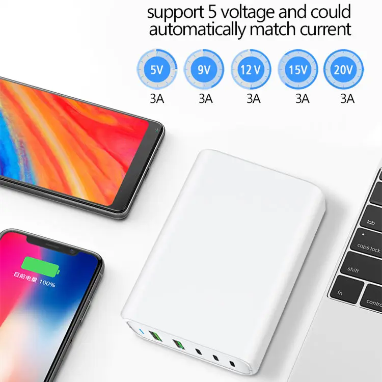 5 Port Portable 110W Laptop Foldable Original Mobile Charger Adapters Accessories For Desktop Huawei Iphone 11